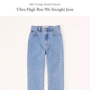 *NWT* Abercrombie & Fitch Curve Love Ultra High Rise 90s Straight Jean